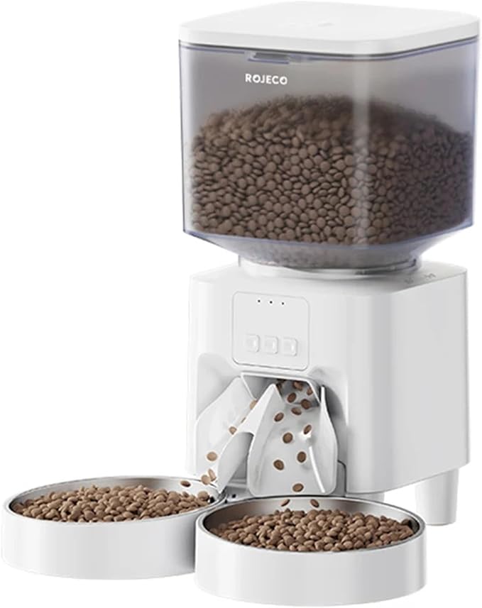 4.5-Liter Smart Pet Feeder, Wi-Fi Connected Food Dispenser with App Control for Cats and Dogs(Dual Bowls)