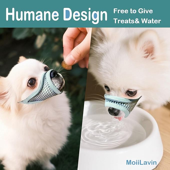 Dog Muzzle for Small Medium Dogs to Prevents Biting for Short Snouted Dogs,Westie Cockapoo Dachshund,Soft Breathable Lightweight Mesh,Open Front,for Grooming Vet Visits (Mint Blue, S)