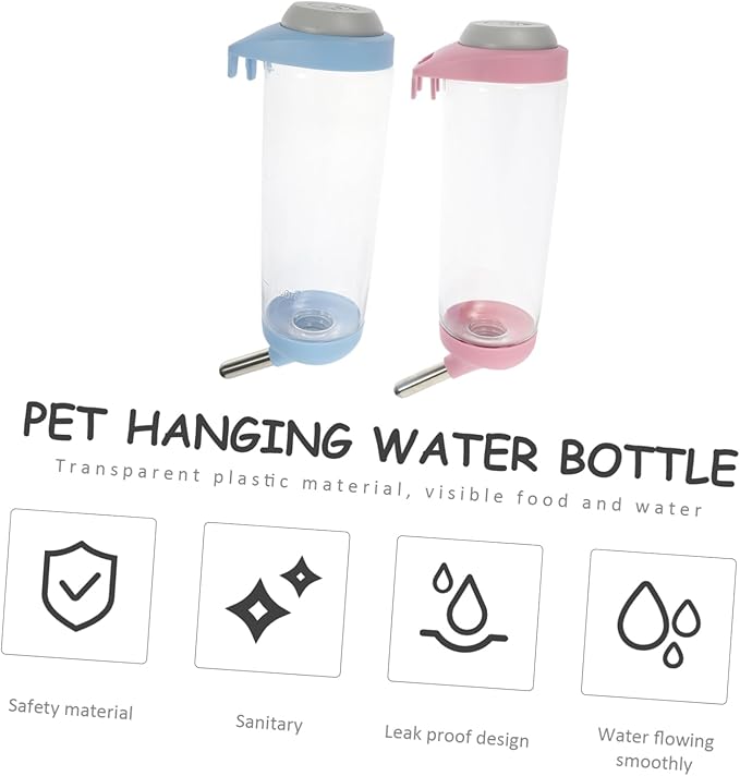 2pcs Pet Automatic Water Feeder Hanging Water Dispenser for Dogs Cats Animals Design Capacity Keeps Pets Dry and Hydrated