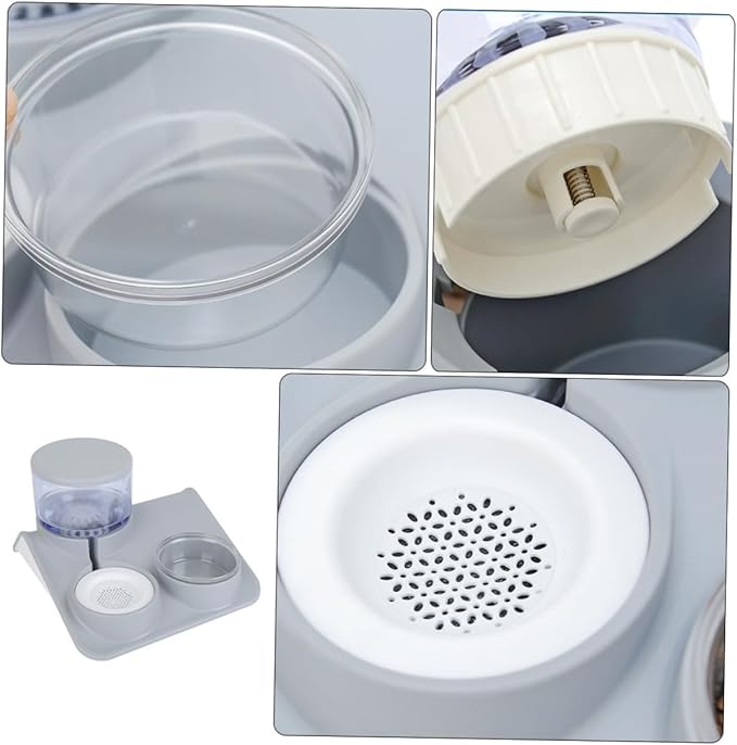 1pc Automatic Pet Feeder Water Bowl for Dogs and Cats Capacity Easy to Automatic Water Refill Convenient Design for Pet Drinking and Eating Grey Color