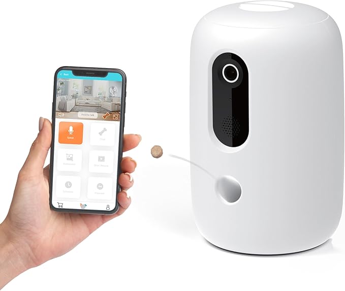 Instachew Purechew Snack Smart Treat Thrower with HD Camera, Automates Feeding with Portion Control, Dog and Cat Treat Dispenser