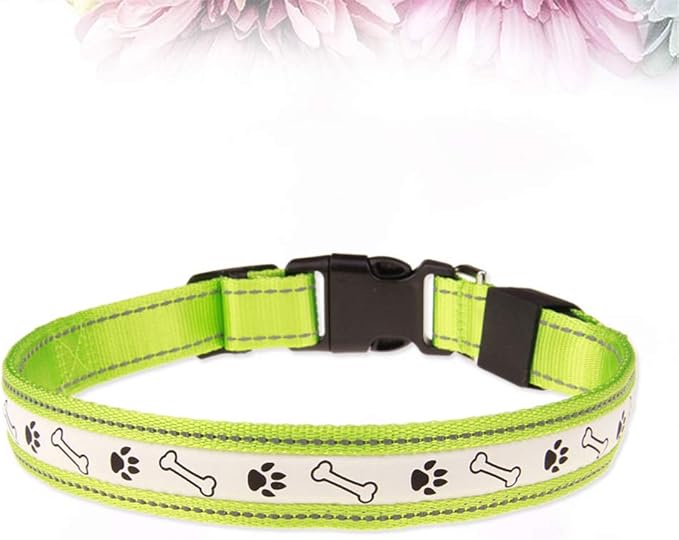 POPETPOP Led Dog Collar Rechargeable Glowing Pet Necklace Fit for Night Safety USB Charging Design for Evening Walks and Camping
