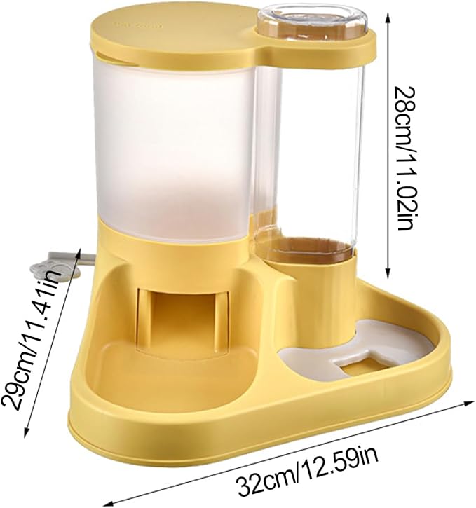Cat Food Dispenser, Transparent 2 in 1 Food and Water Feeder, Automatic Cat Feeder, Transparent Feeding Tool for Cats, Dogs, and Other Animals (B)
