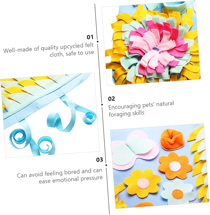 BESPORTBLE Interactive Pet Sniffing Mat for Dogs Feeding Training Cushion Engaging Nose Work Game Prevents Choking Bright Fun Design for Pets