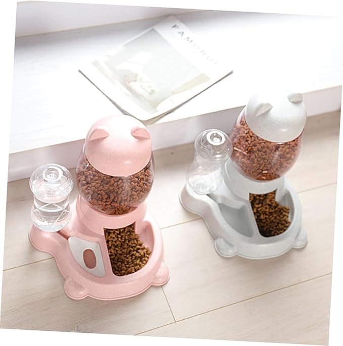 balacoo Automatic Cat and Dog Water Feeder Creative Pet Water Dispenser with Unique Cat Ear Design Capacity Smooth Surface for Home Use Grey