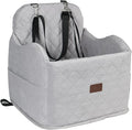 Juniverse Dog Booster Car Seat for Small to Medium Dogs Up to 30 lbs, Memory Foam, Washable Velvet Fabric Cover, Safety Leash, Storage Pockets, 19x19x19 Inches (Gray)