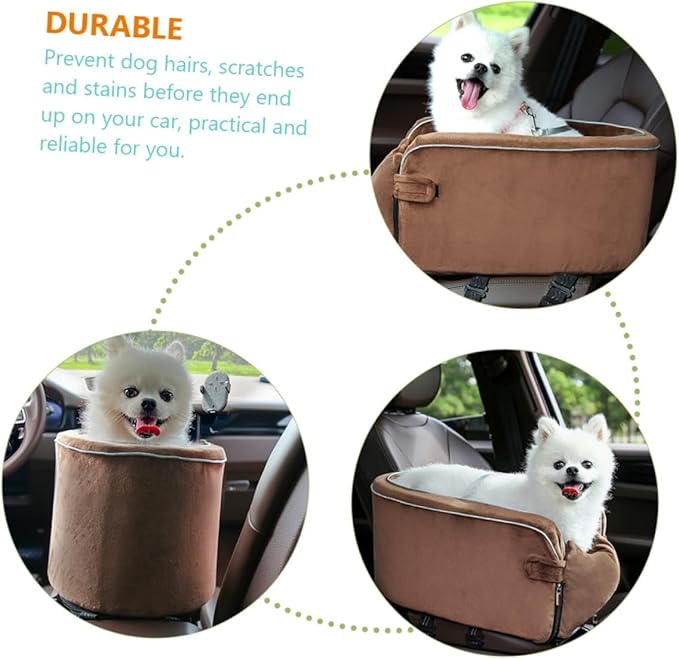 Yardwe Thickened Non-Slip Dog Car Bed Safety Belt Universal PET Cushion for Dogs and Cats Washable Car Seat Cover for Travel Suitable for Medium Pets