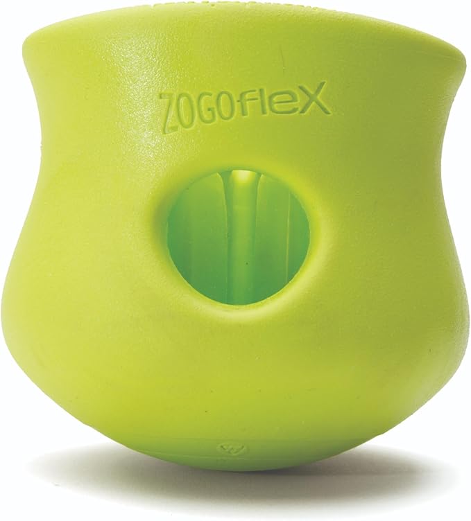 WEST PAW Zogoflex Toppl Interactive Treat Dispensing Dog Puzzle Play Toy, 100% Guaranteed Tough, It Floats!, Made in USA, Large, Granny Smith
