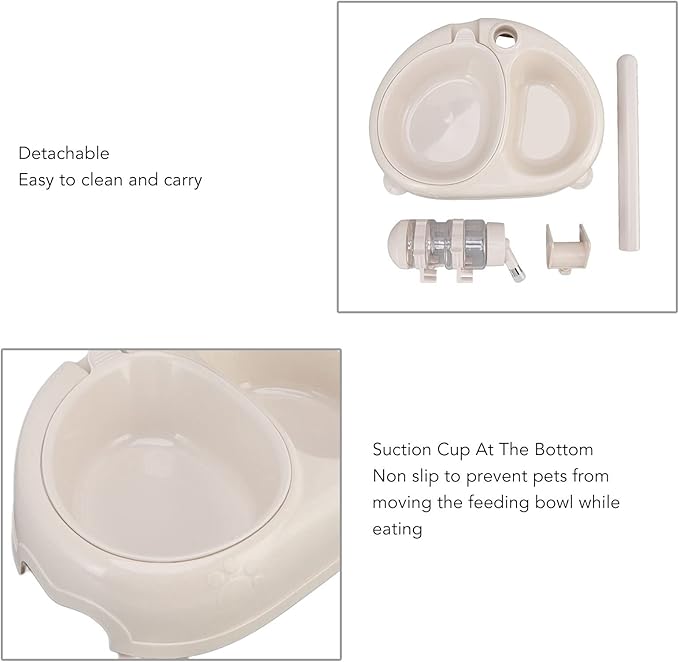 Zerodis Pet Water Dispenser Bowl, Automatic Pet Water Dispenser Dog Standing Water Food Feeder Prevent Slip Adjustable Height Cat and Dog Water Bowl