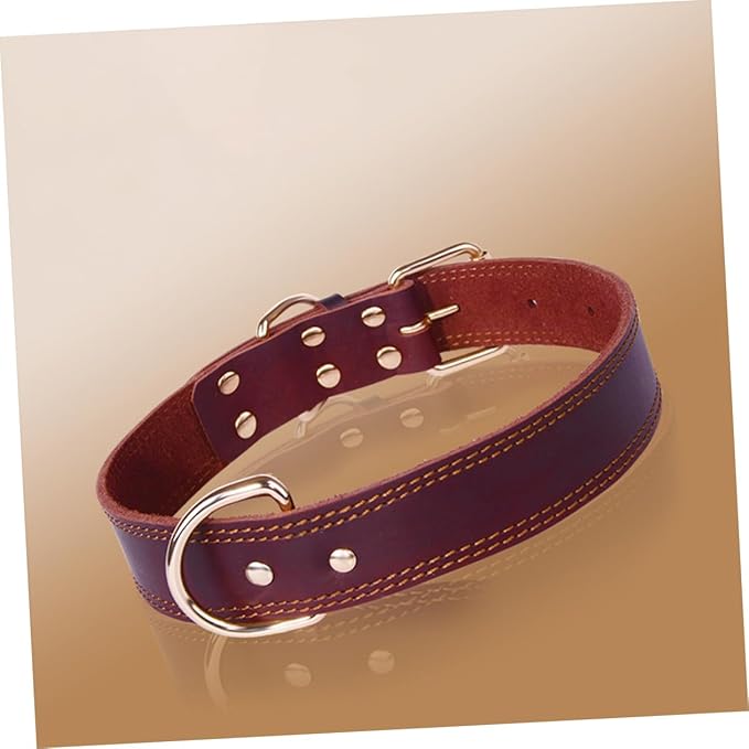 Happyyami Wide Dog Collar for Small Medium Large Dogs Genuine Grade Soft Padded Comfortable Pet Collar