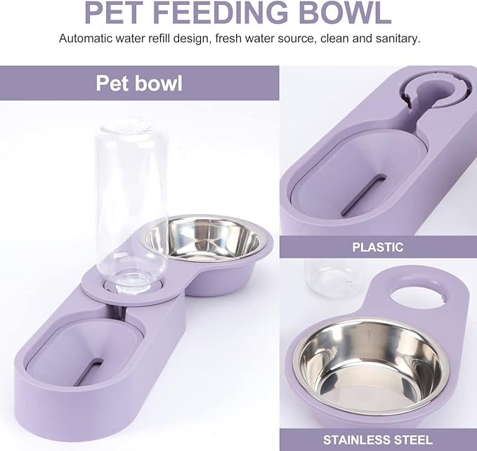 POPETPOP 1pc Automatic Pet Feeder Bowl Rotating Design Easy to Water Bowl for Cats Dogs High Water Bottle Pet Supplies
