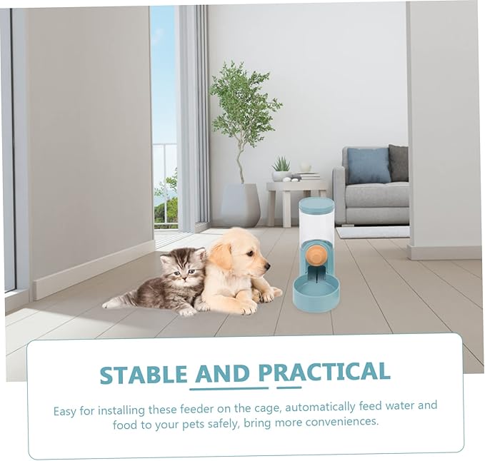 2pcs Hanging Automatic Cat Water Dispenser and Dog Food Feeder for Animals Easy Install Bowl for Cages Safe and Convenient Feeding for Pets