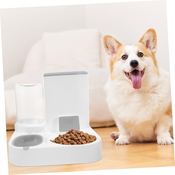 Pet Feeder Automatic Water Food Dispenser for Cats Dogs Skid-Resistant Bowl Construction