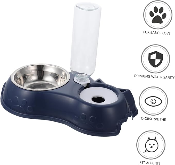 1set Pet Dual Use Feeder and Water Dispenser for Cats and Dogs Automatic Food Bowl Spill-Resistant Design Convenient Feeding for Home and Pet Shops