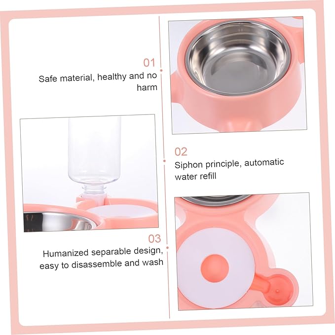 1pc Automatic Dog Water Dispenser Pet Feeder Bowl Capacity Detachable Design for Cats and Dogs Cat Ear Shape