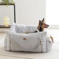 Celebrity Dog Car Seat – Durable Booster for Small, Medium & Large Dogs, Eco-Friendly Fabric & Artificial Leather, Detachable Washable Cushion, Travel & Safety (Green Gray, XL)