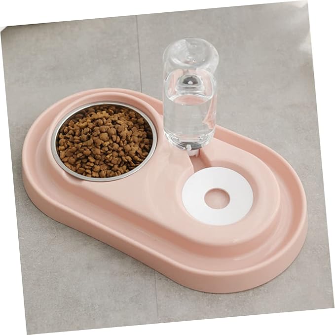 Automatic Water Filling Dog Bowl Stand Pet Water Feeder Siphon Principle Plastic Stainless Steel Dual Bowl for Dogs Cats