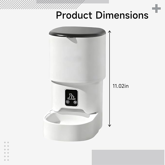 4L / 135 Oz Automatic Pet Feeder, Quantitative Dispenser with Timer, Easy to Clean, Battery Operated, for Cats, Dogs, & Small Animals