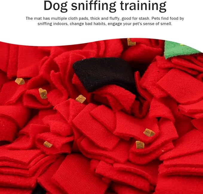 Snuffle Mat for Dogs, Pet Feeding Mats Puppy Sniffing Pad, Strawberry Shaped Snuffle Mat, Cat Doggies Interactive Toys for Multiple Breeds Training and Stress Release (Strawberry)