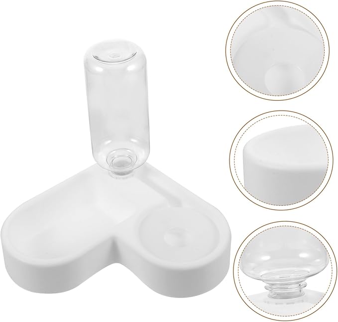 BESPORTBLE Automatic Water Feeder and Food Bowl Combo for Cats and Dogs Multi-Function Pet Supply Reusable Design Space-Saving Wall Corner Style Practical for Home and Pet Shops