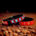 Customized Subversive USB-C led Light up Airtag Dog Collar, Subversive 3D Sunflower Design Comfortable and Soft Material,Multicolored Lighting (D-RED, M(15.7-19.7"))