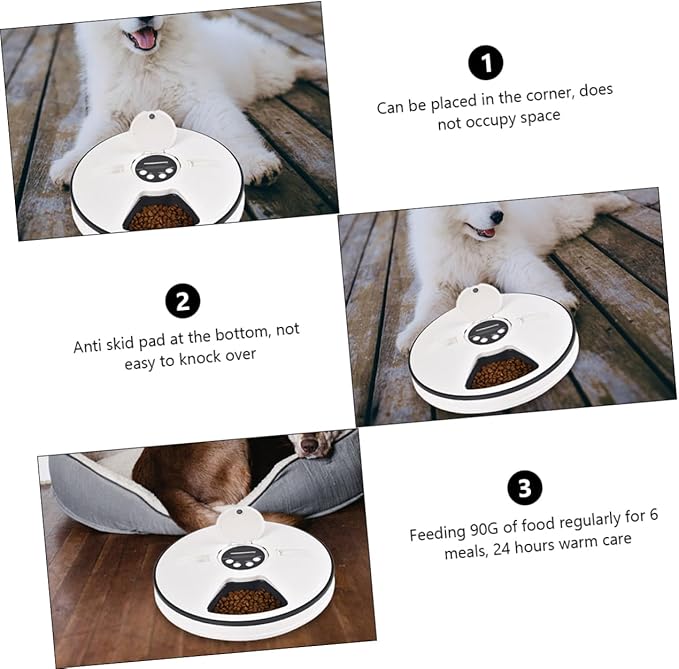 Mipcase Timed Auto Pet Feeder Meal Automatic Cat Feeder Timer Smart Pet Food Bowl Easy to Space-Saving Design for Feeding Schedules