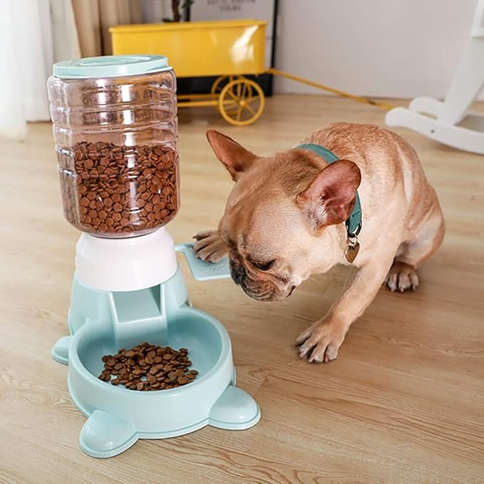 Plastic SemiClear Dog Automatic Feeding Device by Pet SelfPressing Dog Food Cat Food PedalType Feeding Machine Blue