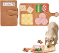 LilRoot Hide and Seek Plush Snuffle Mat Dog Toys Food Mat Nose Work Enrichment Toys Interactive Burrow Activity Cute Dog Funny Toys for Small Medium Dogs (Menu Snuffle Mat)