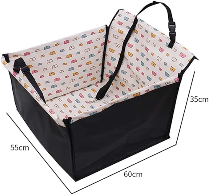Pet Car Seat for Fiat Panda Electric 2025 Washable Dog Cat Portable Breathable Bag with Seat Belt Foldable Pet Seat Cover Suitable for Pets Up to 20kg,Orange Cloud