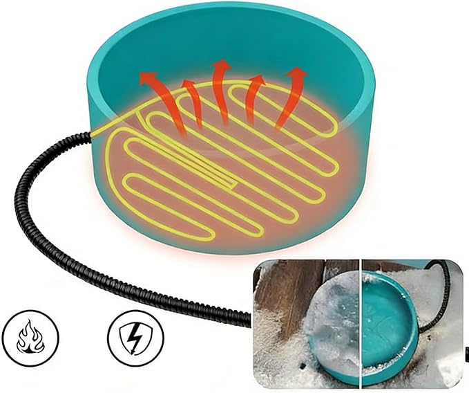 Heated Pet Bowls, Automatic Feeding Dish, 3.2L Shock Resistant Winter Pet Feeder for Small Medium Large Dogs, BPA Free Anti Spill Water Bowl, Puppy Cat Bird Indoor Outdoor Garden Yard Use