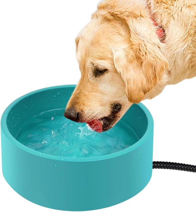 Dogs Water Bowl, 3.2L Large Capacity, Heating Pet Feeder Dish, Heated Water Bowl with Automatic Temperature Control, Multi Purpose Pet Accessory, for Small Medium Large Pets Use