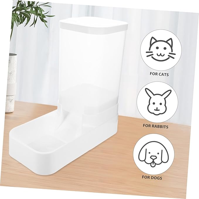 Pet Feeding Container Automatic Pet Feeder for Cats Dogs Rabbits Easy to Fill Detachable Bowl Design