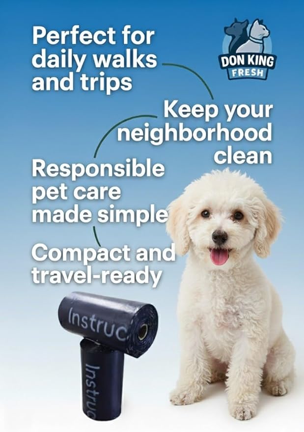 Dog Poop Bags Rolls, 18 Rolls (270 Count), Baby Powder Scent, Leakproof, and Durable Bags for Pet Walks