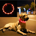LED Dog and Cat Collar, USB Rechargeable Glowing Pet Collar, Cuttable Dog Necklace Safety Light for Dogs and Cats - Available in 7 Colors (Red)