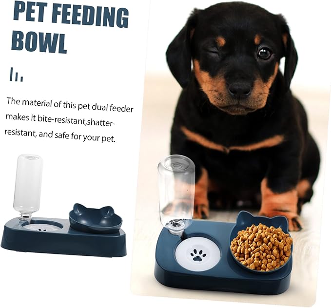 Totority Dog Water Feeder Bowl Automatic Pet Food Dispenser Bottle Raised Pet Drinking Bowl for Cats Dogs