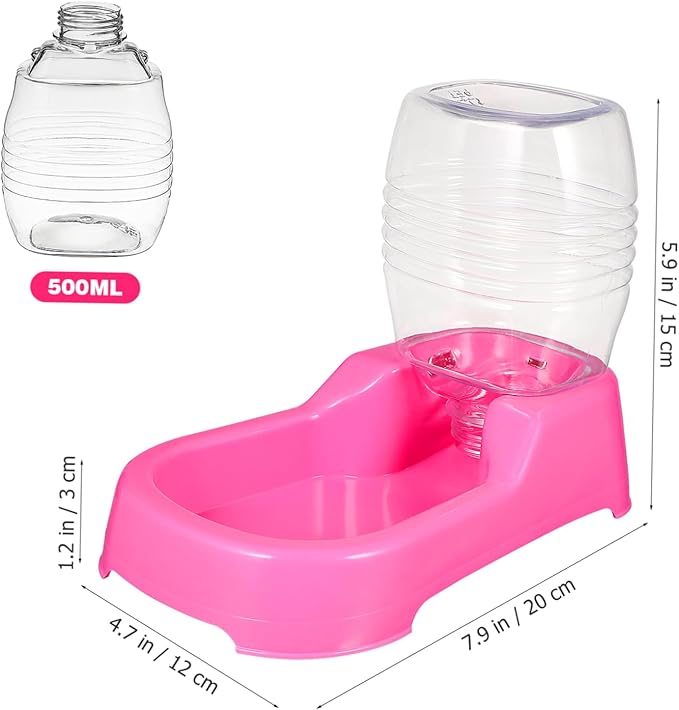 Generic Dog Water Feeder Water Dispenser for Dogs Food Automatic Feeder Automatic Water Bowl Food Pet Supplies Bowl Pet Water Bowl Stuff Dispenser Pink