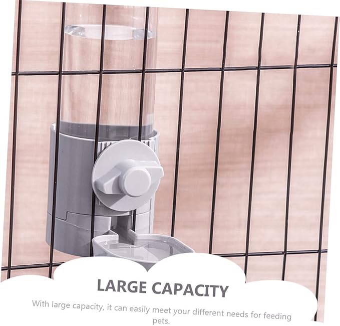 SUPVOX Hanging Style Automatic Pet Water Dispenser Cage Mounted Water Feeder for Dogs and Cats Easy to Construction Grey Prevents Spills