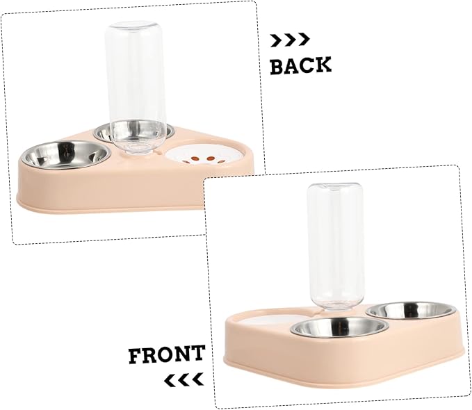 NOLITOY Pet Cat Dog Automatic Water Dispenser with Removable Stainless Steel Food Bowls Capacity Leak Design for Floors for Cats and Dogs