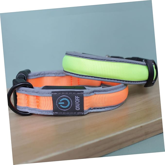 Happyyami 1pc Dog Collar Batteries Rechargeable Led Collar Pet Nylon Pet Supplies