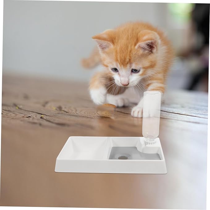 Sosoport Cat and Dog Automatic Water Dispenser Pet Feeder Bowl Spill-Resistant Design Cat Water and Food Dispenser for Kitten Puppy