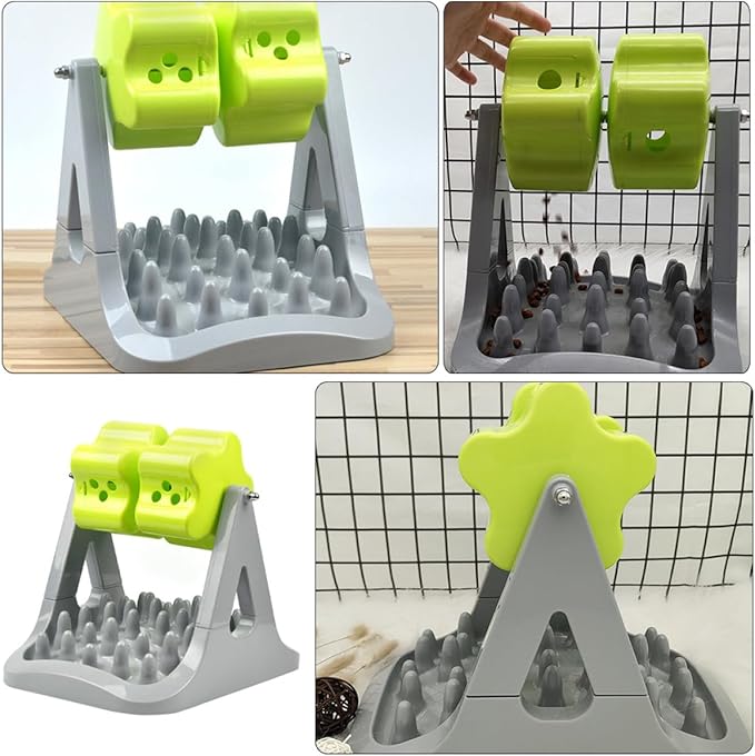 YARNOW Automatic Dog Food Dispenser – Choking PET Feeder Rotating Design 1-Piece Food Bowl for Puppies and Dogs Non-Skid Base for Training and Feeding
