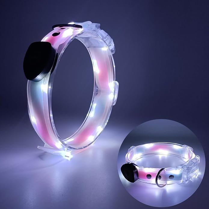 Dog Collar, Waterproof Lighted Safety Collar for Small Medium Large Dogs