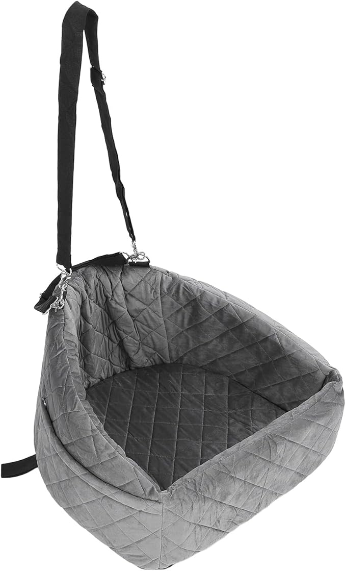 Car Dog Seat for Small Dogs, Extra Stable with Safety Belt, Pet Seat for Back and Front Seat, Gray