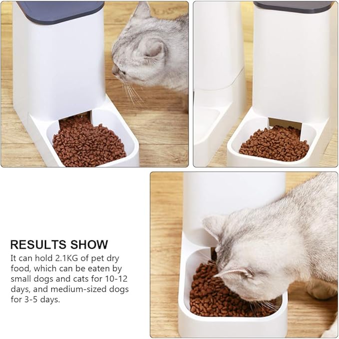 balacoo 1pc Automatic Cat Feeder Opaque Plastic Dog Cat Food Dispenser for Freshness Easy Rotation Grain Supply for Busy Owners
