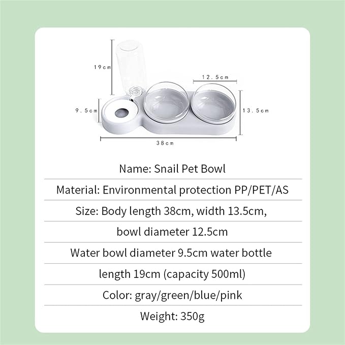 Automatic cat 2-in-1 Pet Cats Dogs Food Bowl Water Bowls Automatic Water Dispenser for Dog Cat s Drinking Pet Products pet (Color : Pink) (Blue)