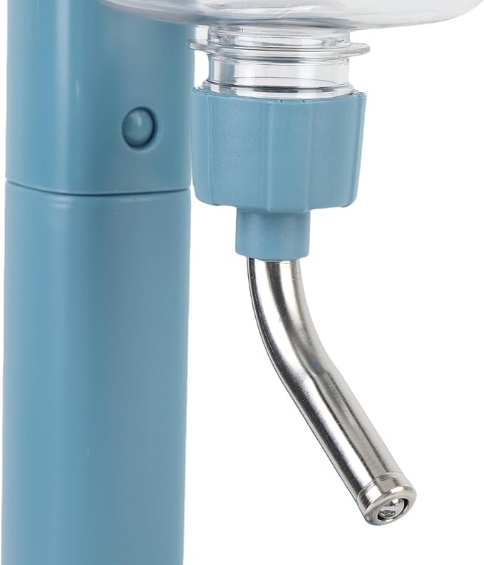 Adjustable Dog Standing Water Dispenser, 500ml Automatic Feeder Bottle Raised Drinking Pet Food Water Bowl for Cat Dog with Water Solution (Lake Blue)