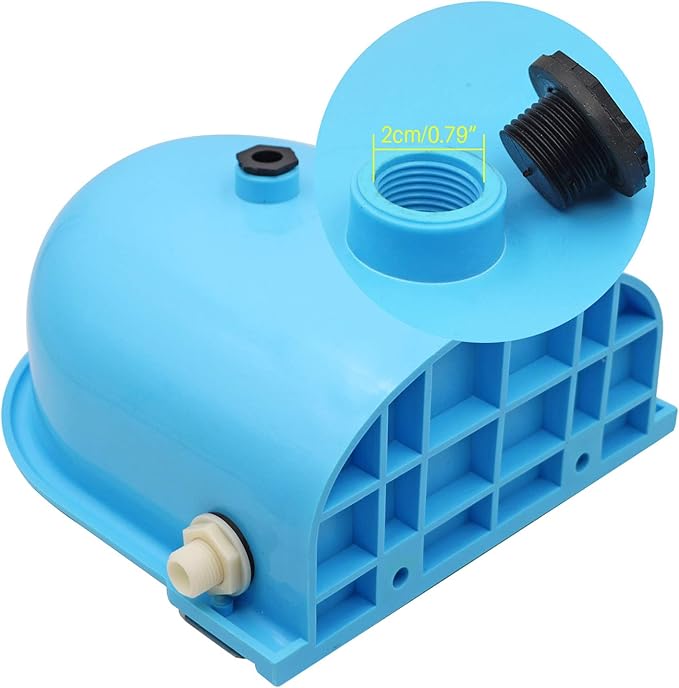 MINYULUA Automatic Waterer Bowl Large Horse Waterer with Float Valve and Drain Plug Automatic Water Feeder Dispenser Bowl for Sheep Dog Horse Cow Pig Plastic (Light Blue)