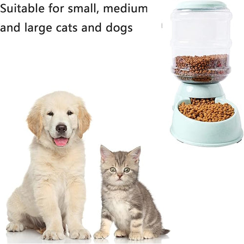 3.5L Large Capacity Automatic Feeder, Stable Gravity Feeders, Dog Food and Water Dispenser for Small Medium Large Cats, Dogs, Rabbits