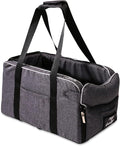 Ergocar Pets Booster Seat for Car Front Seat Travel Carrier Cage Shoulder Straps Collapsible Soft Washable Portable Small Dogs & Cats Car Seat Puppy Car Seat Within 6kg-Gray, Straps