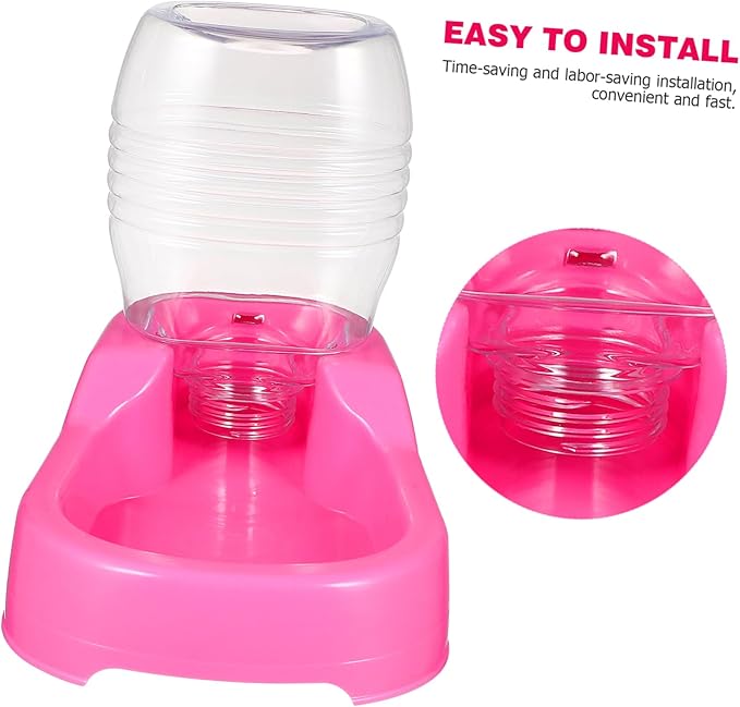 Pink Pet Water Feeder Bowl for Puppies and Dogs Spill Automatic Water Dispenser with Smooth Safe Eco Friendly Surface for Home and Pet Shops